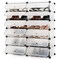 White Cube Shoe Storage Unit with 12 Flip Cover Cubes, Stackable and Easy Assembly